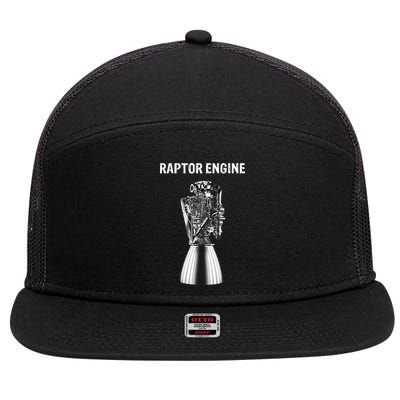 Starship Raptor Engine For Space Explorer & Rocket Scientist 7 Panel Mesh Trucker Snapback Hat
