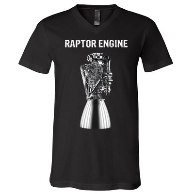 Starship Raptor Engine For Space Explorer & Rocket Scientist V-Neck T-Shirt