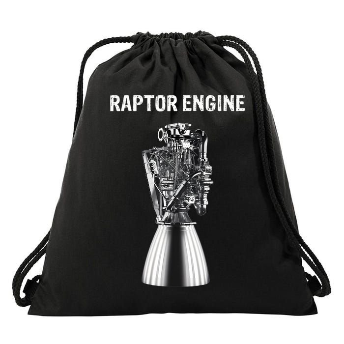 Starship Raptor Engine For Space Explorer & Rocket Scientist Drawstring Bag