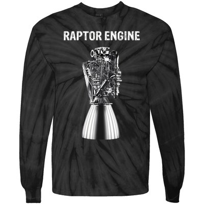 Starship Raptor Engine For Space Explorer & Rocket Scientist Tie-Dye Long Sleeve Shirt