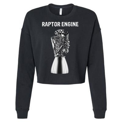 Starship Raptor Engine For Space Explorer & Rocket Scientist Cropped Pullover Crew