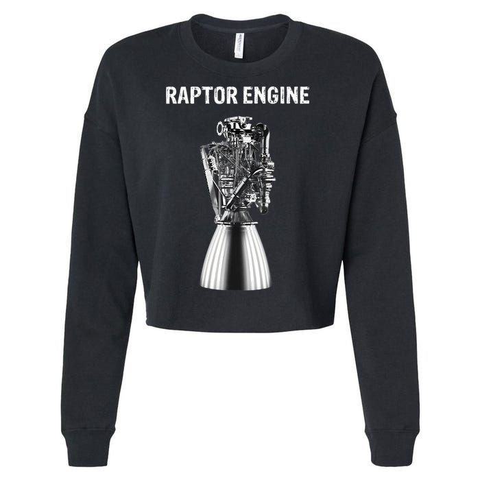 Starship Raptor Engine For Space Explorer & Rocket Scientist Cropped Pullover Crew