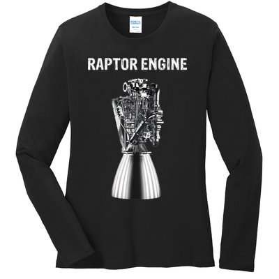 Starship Raptor Engine For Space Explorer & Rocket Scientist Ladies Long Sleeve Shirt