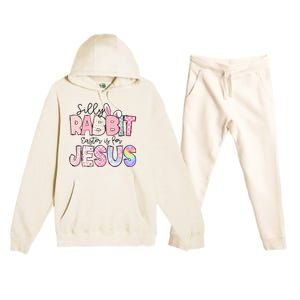 Silly Rabbit Easter Is For Jesus Cute Bunny Christian Faith Happy Easter Day Premium Hooded Sweatsuit Set