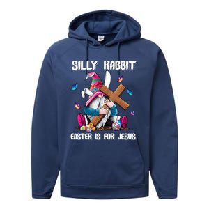 Silly Rabbit Easter Is For Jesus Gnome Easter Day Great Gift Performance Fleece Hoodie