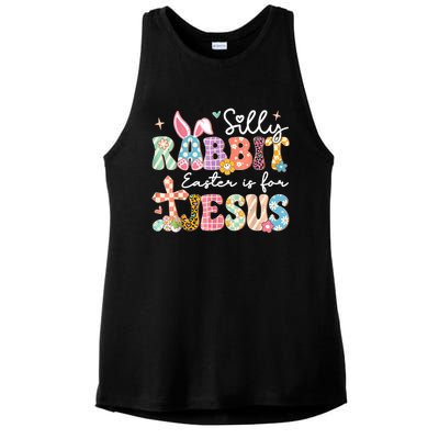 Silly Rabbit Easter Is For Jesus Cute Bunny Christian Faith Ladies PosiCharge Tri-Blend Wicking Tank