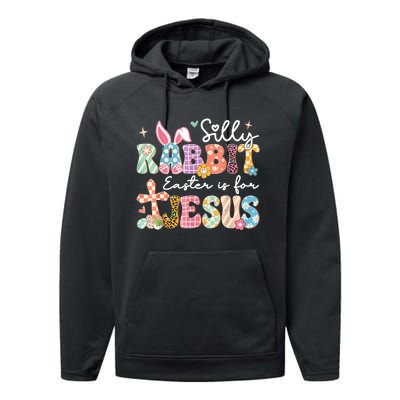 Silly Rabbit Easter Is For Jesus Cute Bunny Christian Faith Performance Fleece Hoodie