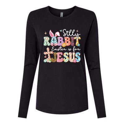 Silly Rabbit Easter Is For Jesus Cute Bunny Christian Faith Womens Cotton Relaxed Long Sleeve T-Shirt