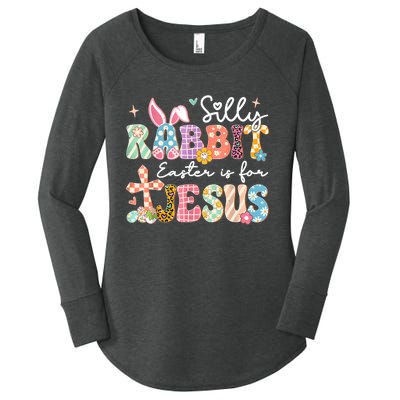 Silly Rabbit Easter Is For Jesus Cute Bunny Christian Faith Women's Perfect Tri Tunic Long Sleeve Shirt