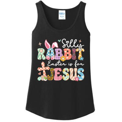 Silly Rabbit Easter Is For Jesus Cute Bunny Christian Faith Ladies Essential Tank