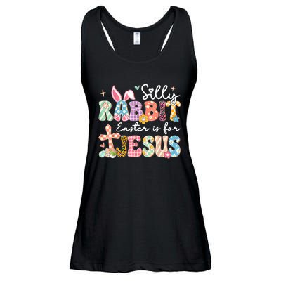 Silly Rabbit Easter Is For Jesus Cute Bunny Christian Faith Ladies Essential Flowy Tank