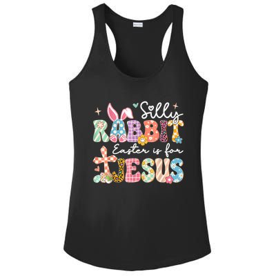 Silly Rabbit Easter Is For Jesus Cute Bunny Christian Faith Ladies PosiCharge Competitor Racerback Tank