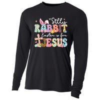 Silly Rabbit Easter Is For Jesus Cute Bunny Christian Faith Cooling Performance Long Sleeve Crew