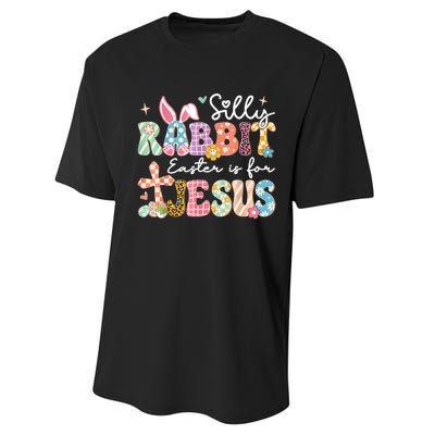 Silly Rabbit Easter Is For Jesus Cute Bunny Christian Faith Performance Sprint T-Shirt