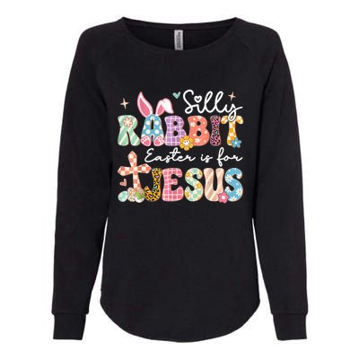 Silly Rabbit Easter Is For Jesus Cute Bunny Christian Faith Womens California Wash Sweatshirt