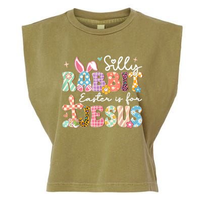 Silly Rabbit Easter Is For Jesus Cute Bunny Christian Faith Garment-Dyed Women's Muscle Tee