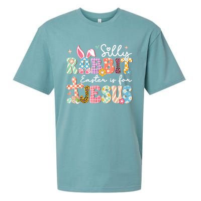 Silly Rabbit Easter Is For Jesus Cute Bunny Christian Faith Sueded Cloud Jersey T-Shirt