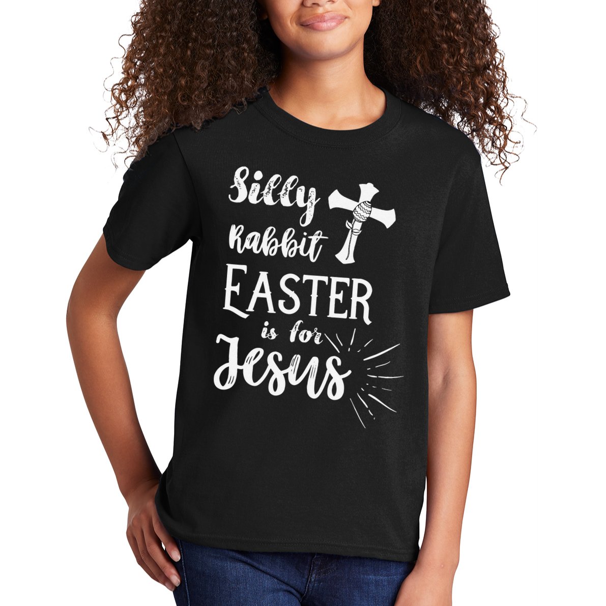 Silly Rabbit Easter Is For Jesus Christian Kids T-Shirt