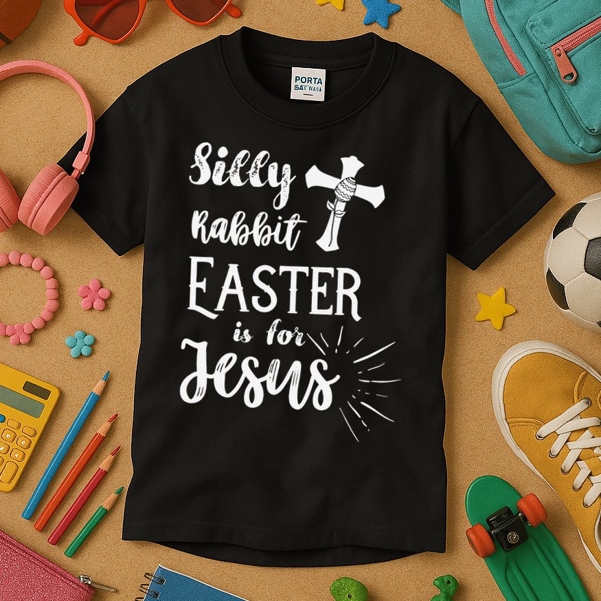 Silly Rabbit Easter Is For Jesus Christian Kids T-Shirt