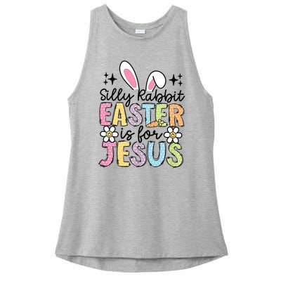 Silly Rabbit Easter Is For Jesus Christian Religious Christ Ladies PosiCharge Tri-Blend Wicking Tank