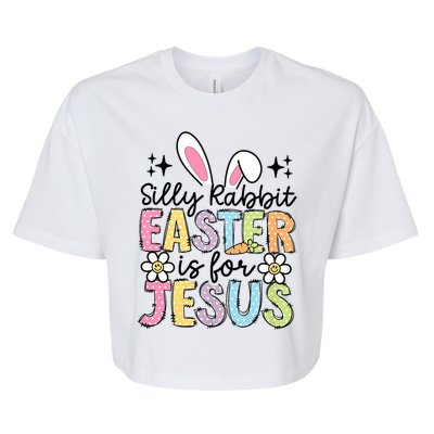 Silly Rabbit Easter Is For Jesus Christian Religious Christ Bella+Canvas Jersey Crop Tee