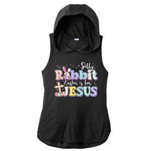 Silly Rabbit Easter Is For Jesus Ladies PosiCharge Tri-Blend Wicking Draft Hoodie Tank