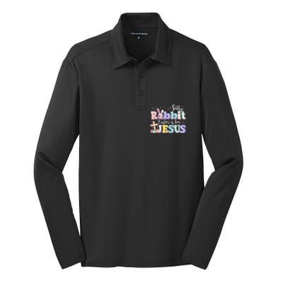 Silly Rabbit Easter Is For Jesus Silk Touch Performance Long Sleeve Polo