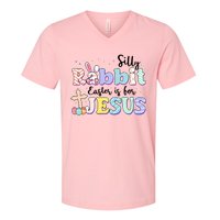 Silly Rabbit Easter Is For Jesus V-Neck T-Shirt