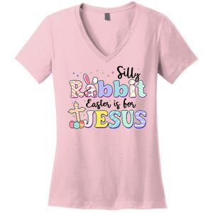 Silly Rabbit Easter Is For Jesus Women's V-Neck T-Shirt