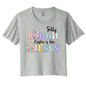 Silly Rabbit Easter Is For Jesus Women's Crop Top Tee