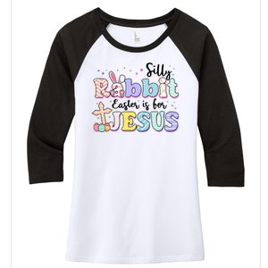 Silly Rabbit Easter Is For Jesus Women's Tri-Blend 3/4-Sleeve Raglan Shirt