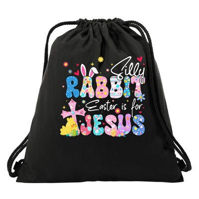 Silly Rabbit Easter is for Jesus Christian Religious Groovy Drawstring Bag