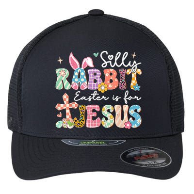 Silly Rabbit Easter Is For Jesus Cute Bunny Christian Faith Flexfit Unipanel Trucker Cap