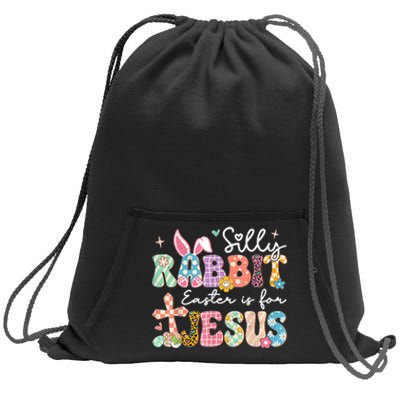 Silly Rabbit Easter Is For Jesus Cute Bunny Christian Faith Sweatshirt Cinch Pack Bag