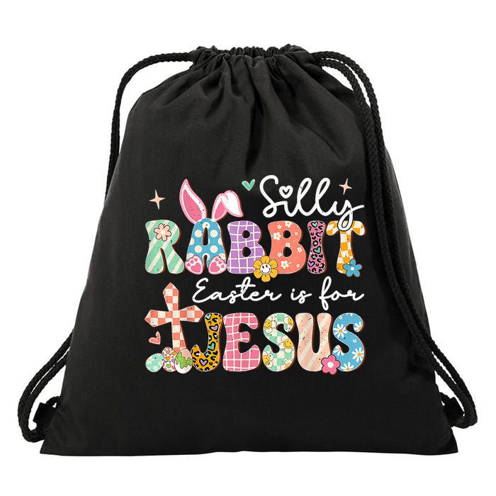 Silly Rabbit Easter Is For Jesus Cute Bunny Christian Faith Drawstring Bag