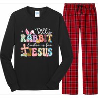 Silly Rabbit Easter Is For Jesus Cute Bunny Christian Faith Long Sleeve Pajama Set