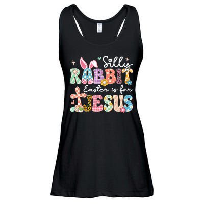 Silly Rabbit Easter Is For Jesus Cute Bunny Christian Faith Ladies Essential Flowy Tank