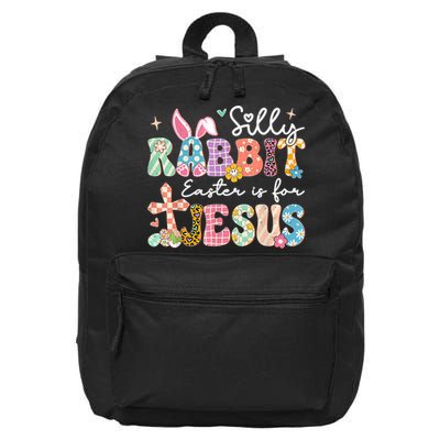 Silly Rabbit Easter Is For Jesus Cute Bunny Christian Faith 16 in Basic Backpack
