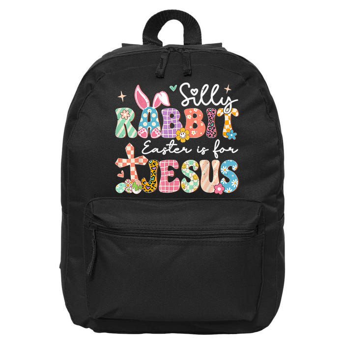 Silly Rabbit Easter Is For Jesus Cute Bunny Christian Faith 16 in Basic Backpack