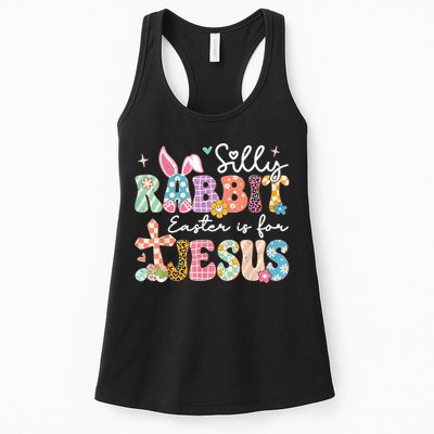 Silly Rabbit Easter Is For Jesus Cute Bunny Christian Faith Womens Tank Top