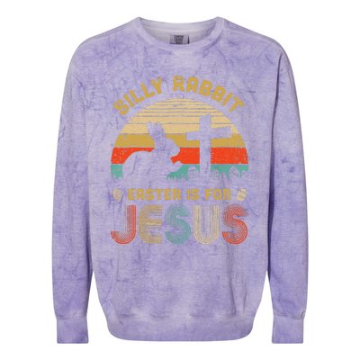 Silly Rabbit Easter Is For Jesus Christian Religious Colorblast Crewneck Sweatshirt