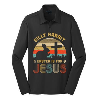 Silly Rabbit Easter Is For Jesus Christian Religious Silk Touch Performance Long Sleeve Polo