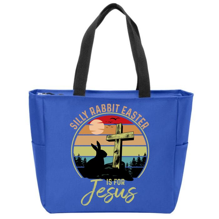 Silly Rabbit Easter Is For Jesus Christian Happy Easter Day Gift Zip Tote Bag