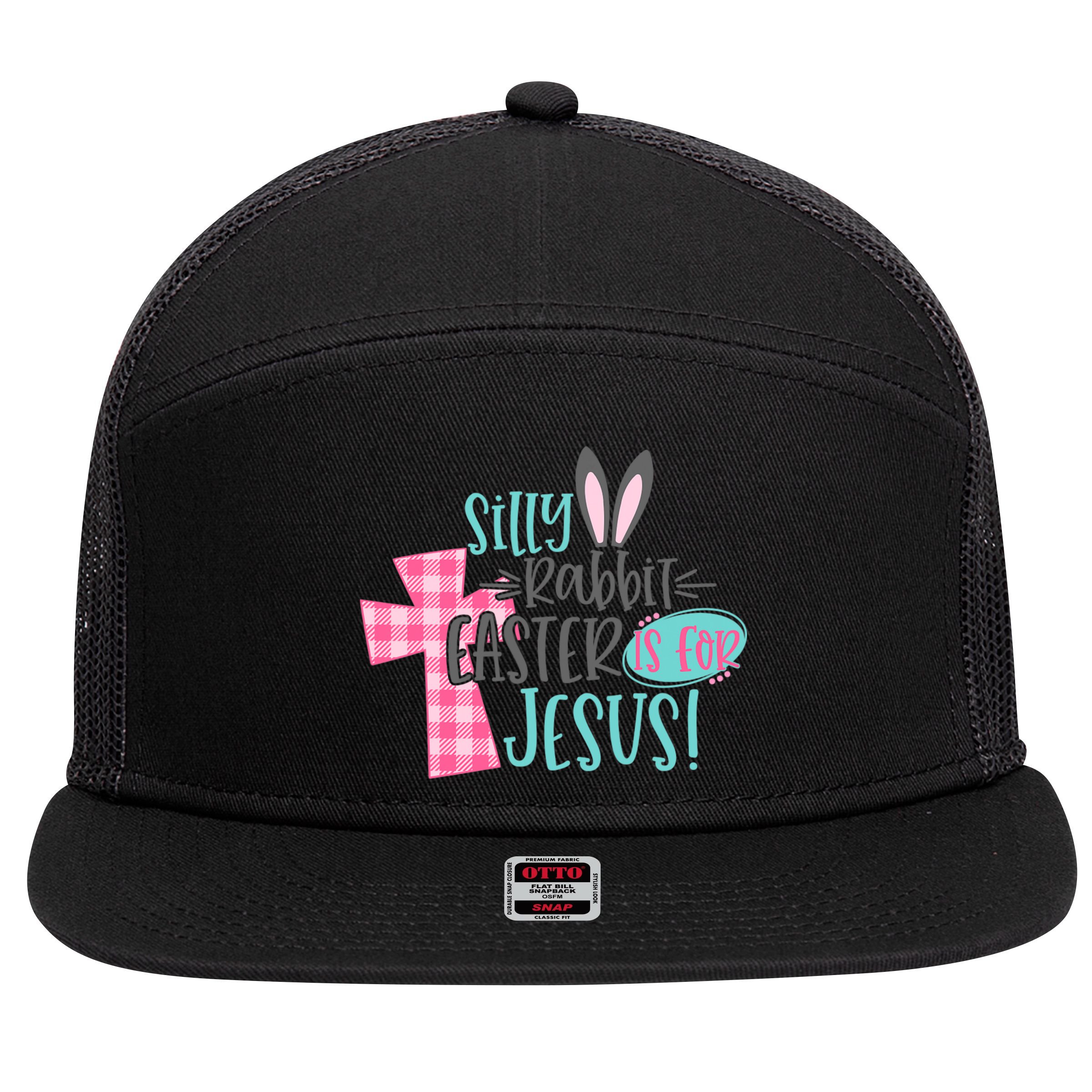 Silly Rabbit Easter Is For Jesus Women Easter 7 Panel Mesh Trucker Snapback Hat