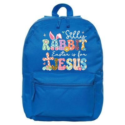 Silly Rabbit Easter Is For Jesus Cute Bunny Christian Faith 16 in Basic Backpack