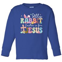 Silly Rabbit Easter Is For Jesus Cute Bunny Christian Faith Toddler Long Sleeve Shirt