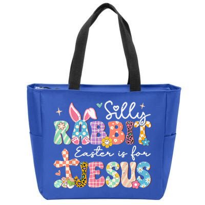 Silly Rabbit Easter Is For Jesus Cute Bunny Christian Faith Zip Tote Bag