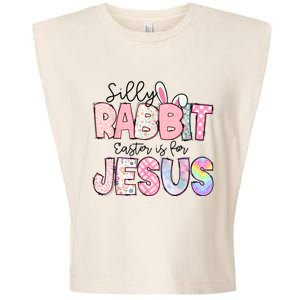 Silly Rabbit Easter Is For Jesus Funny Garment-Dyed Women's Muscle Tee