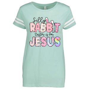 Silly Rabbit Easter Is For Jesus Funny Enza Ladies Jersey Football T-Shirt