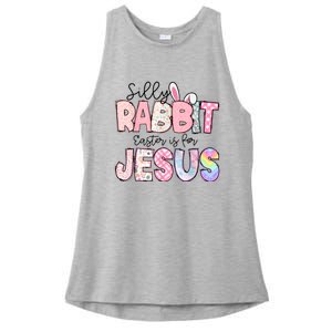 Silly Rabbit Easter Is For Jesus Funny Ladies PosiCharge Tri-Blend Wicking Tank